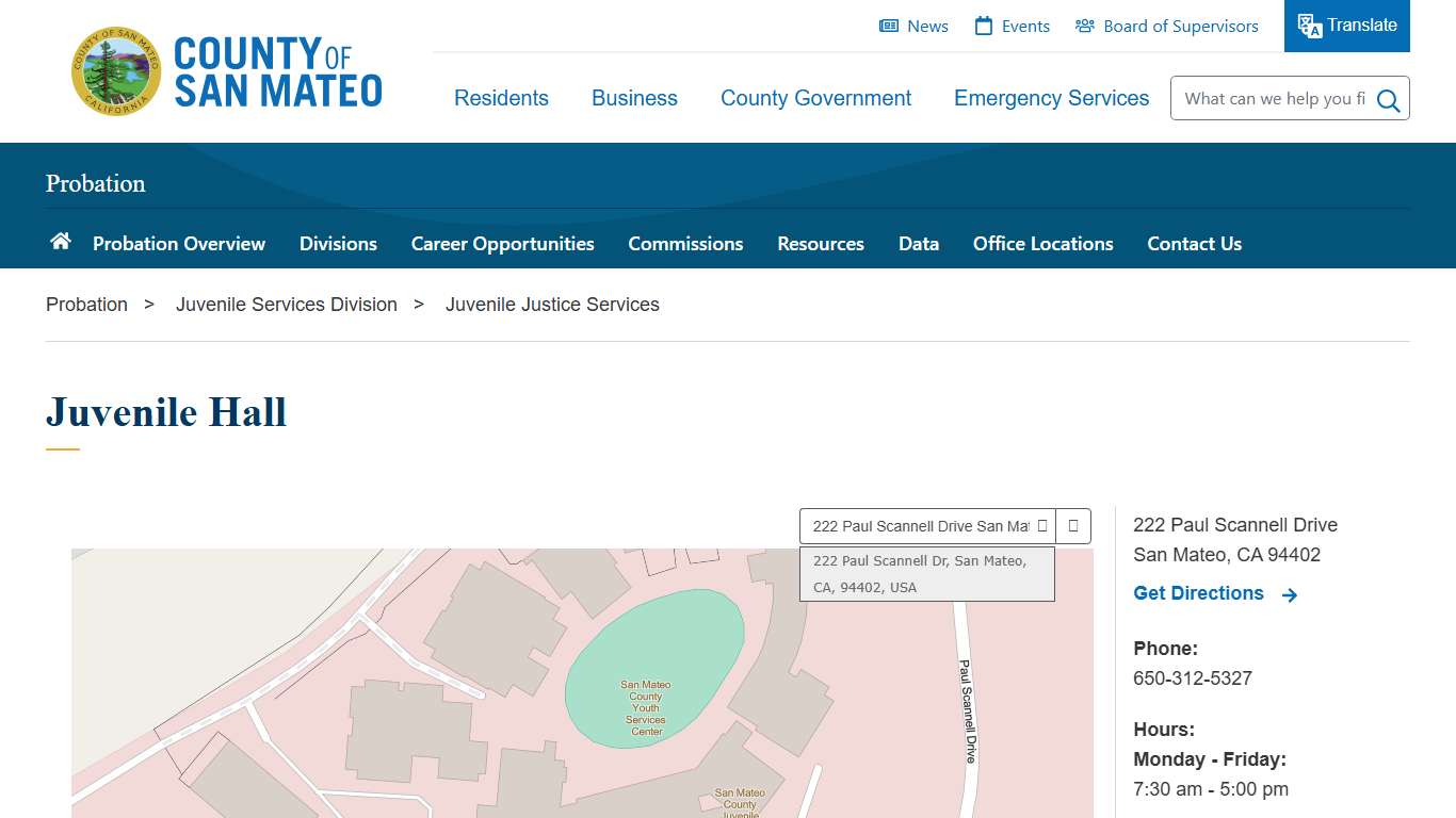 Juvenile Hall County of San Mateo, CA